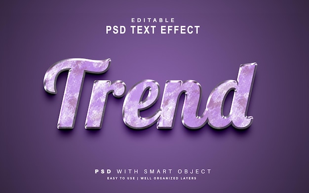 Efecto de texto de tendencia. objeto inteligente de texto editable