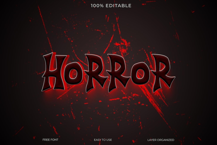 PSD efecto de texto de terror 3d
