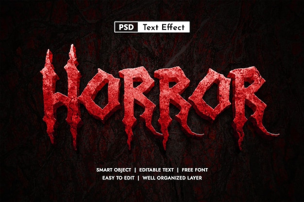 efecto de texto de terror