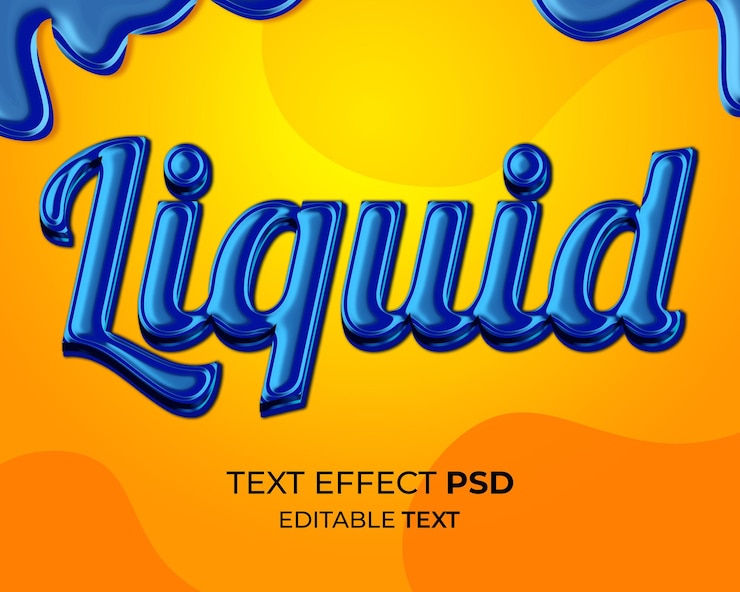 PSD efecto de texto texto editable líquido