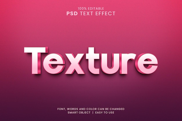 Efecto de texto de textura de estilo 3d