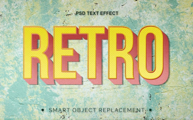 Efecto de texto de textura retro vintage realista