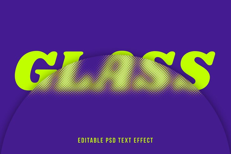 PSD efecto de texto de textura de vidrio