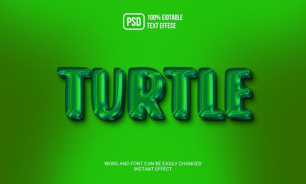 efecto de texto de tortuga