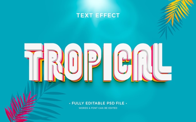 PSD efecto de texto tropical