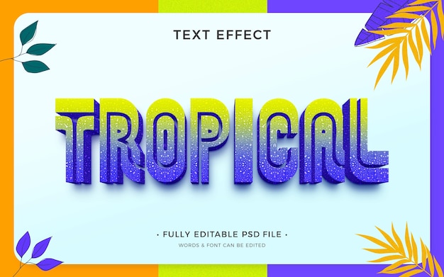 Efecto de texto tropical