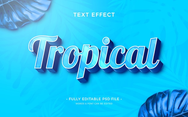 PSD efecto de texto tropical