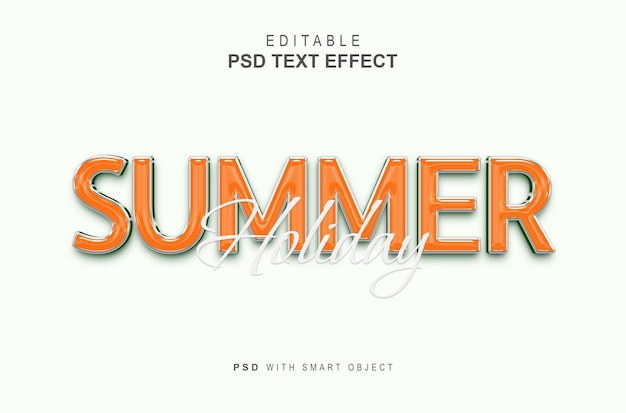 Efecto de texto de vacaciones de verano