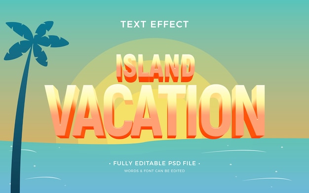PSD efecto de texto de vacaciones