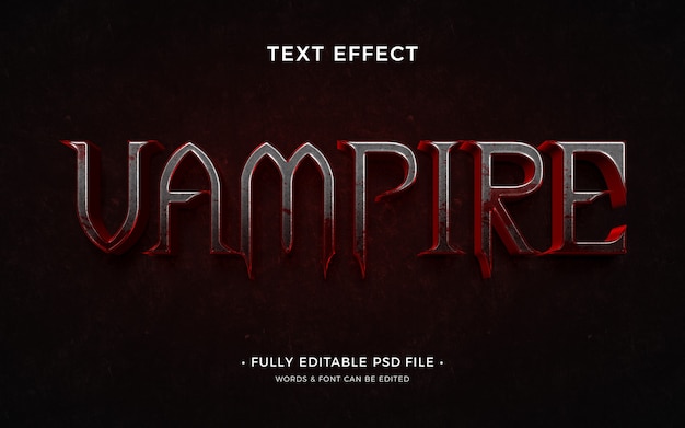 PSD efecto de texto vampiro