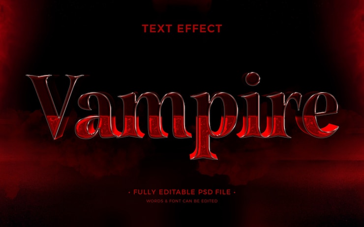 PSD efecto de texto vampiro
