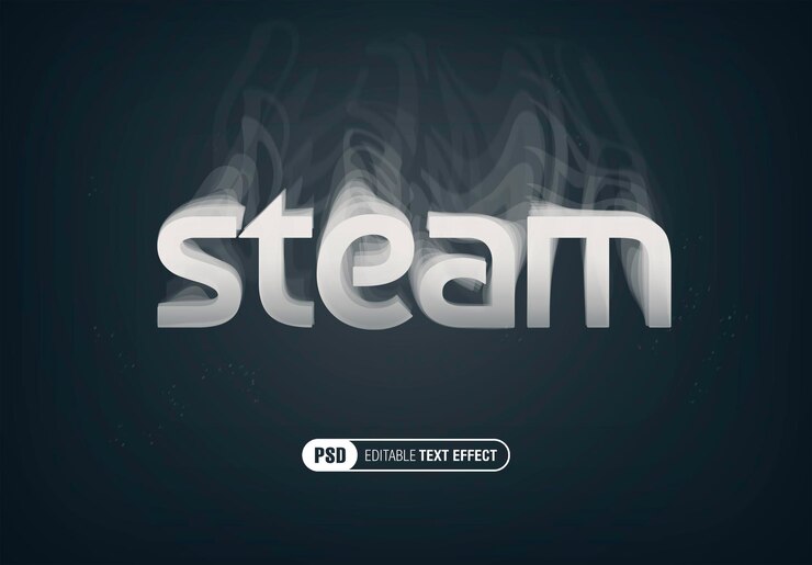 PSD efecto de texto de vapor psd