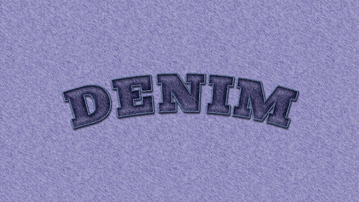 PSD efecto de texto de vaqueros de denim