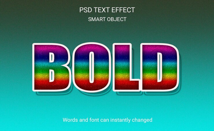 efecto de texto vectorial multicolor