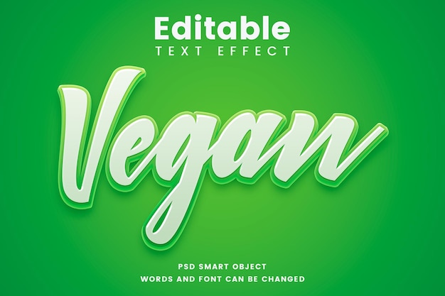 Efecto de texto vegano 3d editable