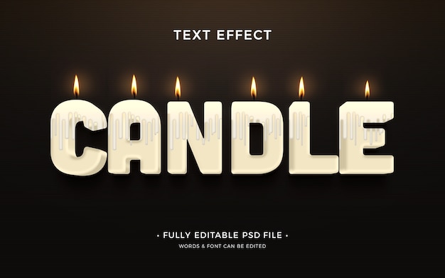 Efecto de texto vela