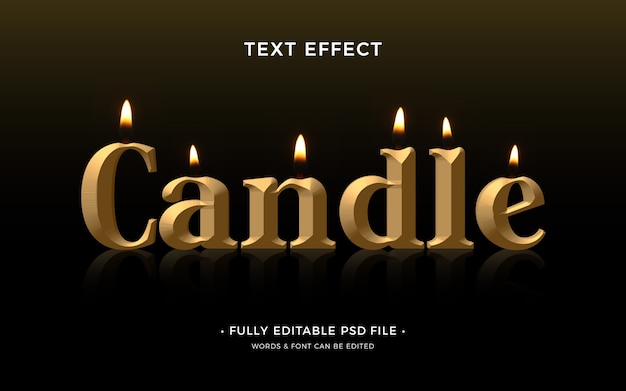 Efecto de texto vela
