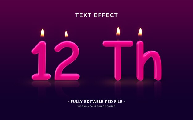 Efecto de texto vela