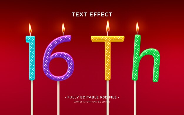 Efecto de texto vela