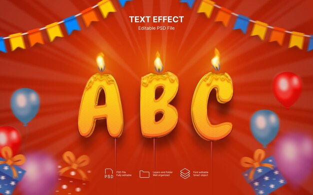 Efecto de texto vela