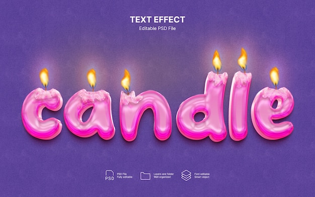 Efecto de texto vela