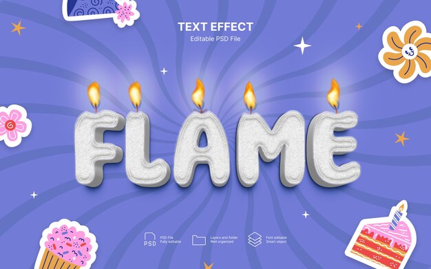 Efecto de texto de vela