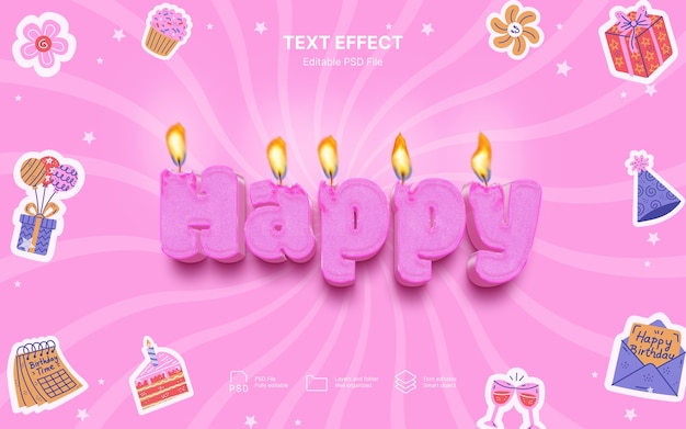Efecto de texto vela