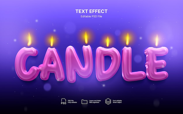 Efecto de texto vela