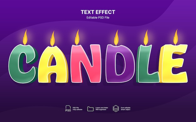 Efecto de texto vela