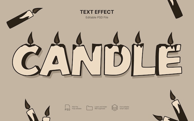 Efecto de texto vela