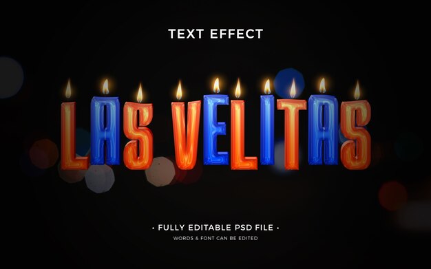 Efecto de texto las velitas