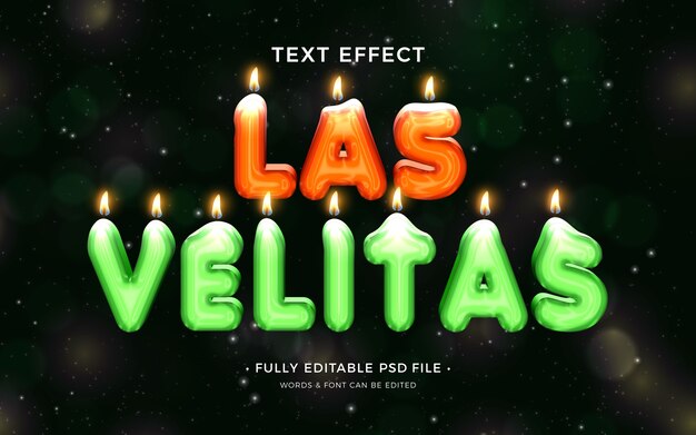 Efecto de texto las velitas