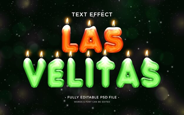 PSD efecto de texto las velitas