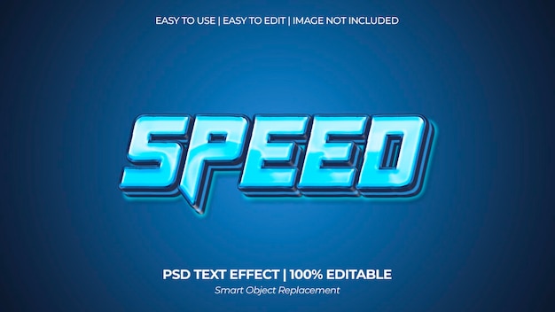 Efecto de texto de velocidad 3d