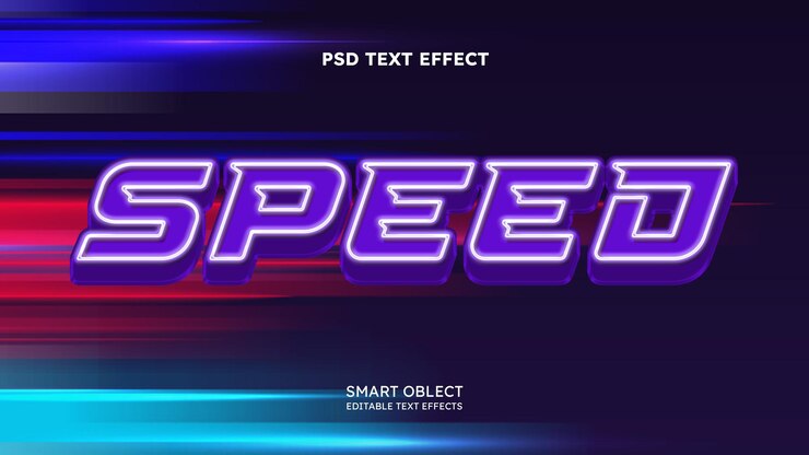 PSD efecto de texto de velocidad de neón