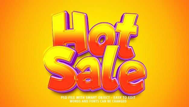 Efecto de texto de venta caliente