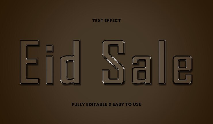 PSD efecto de texto de venta de eid moderno para la cultura moderna plantilla de tipografía 3d completamente editable