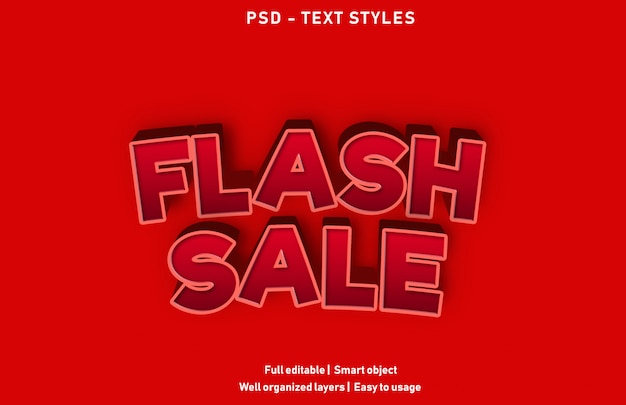 PSD efecto de texto de venta flash