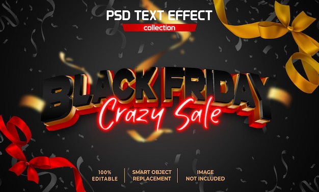 EFECTO DE TEXTO DE VENTA LOCA DEL VIERNES NEGRO