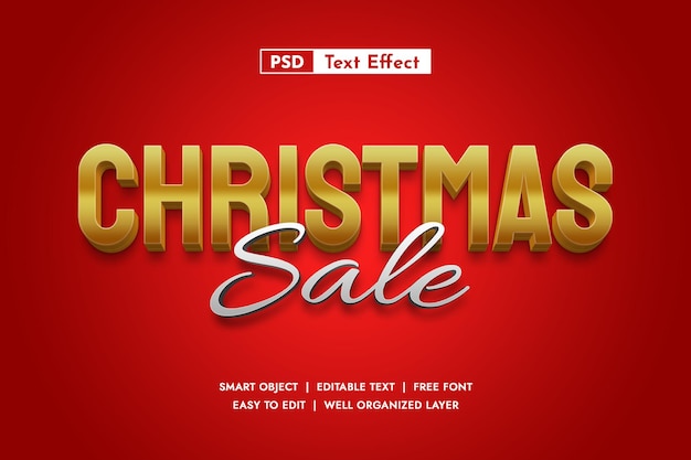 Efecto de texto de venta de Navidad