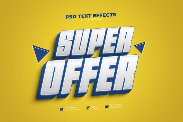 PSD efecto de texto de venta de super oferta