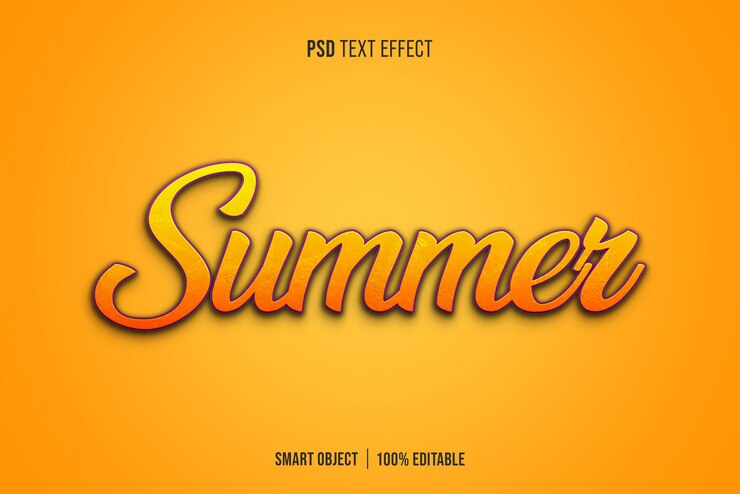 PSD efecto de texto de verano editable estilo psd vibrante para diseños creativos