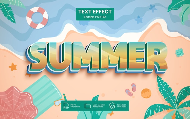 Efecto de texto de verano