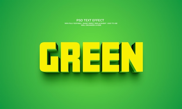 Efecto de texto verde 3d