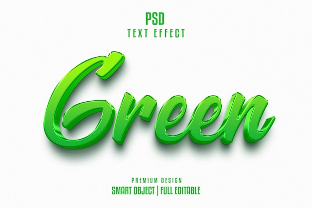 Efecto de texto verde 3d