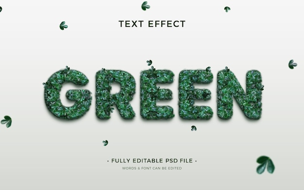 Efecto de texto verde de diseño plano