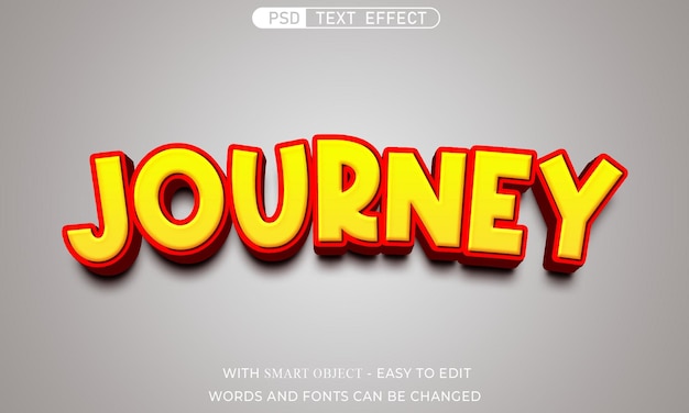 Efecto de texto de viaje estilo 3d