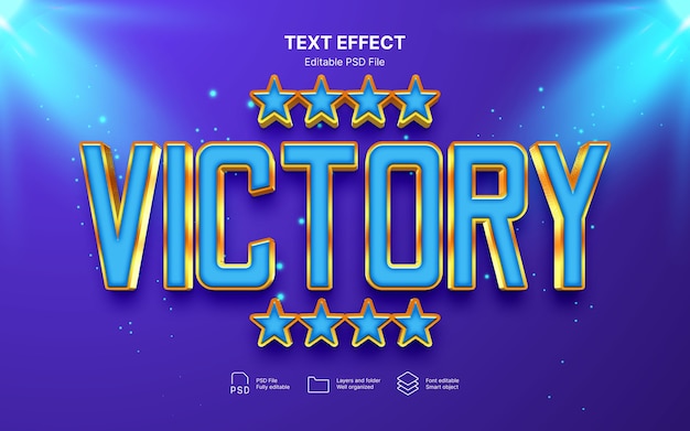 Efecto de texto de victoria