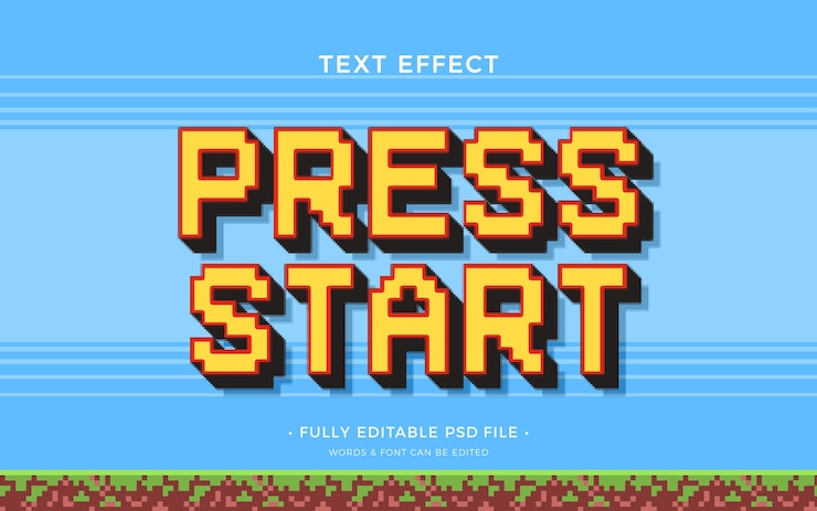 PSD efecto de texto de videojuego