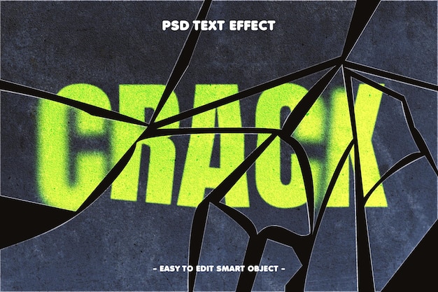 Efecto de texto de vidrio roto roto